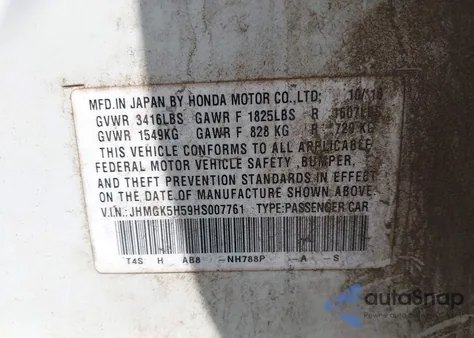 2017 Honda Fit Lx from USA, damaged, VIN JHMGK5H59HS007761